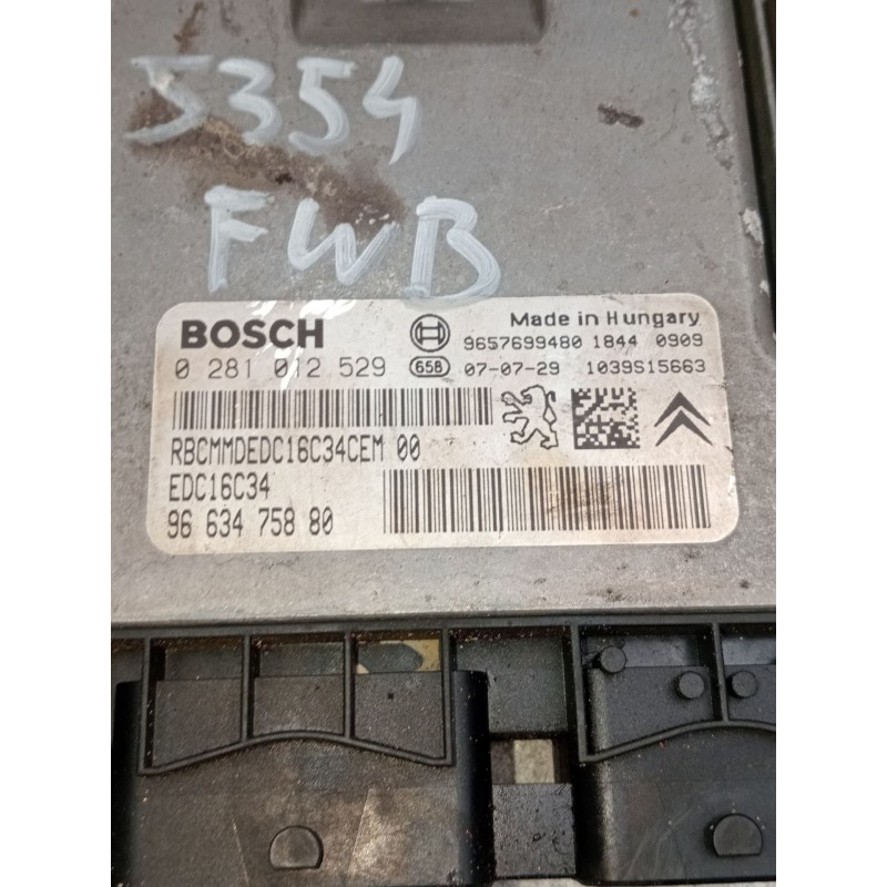 Recambio de centralita motor uce para citroën c3 i (fc_, fn_) 1.4 hdi referencia OEM IAM 0281012529 9663475880 9657699480