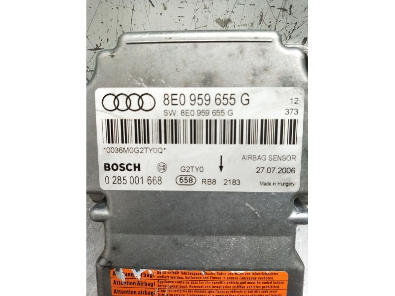 Recambio de centralita airbag para audi a4 b7 (8ec) 2.0 tfsi referencia OEM IAM 8E0959655G 0285001668 