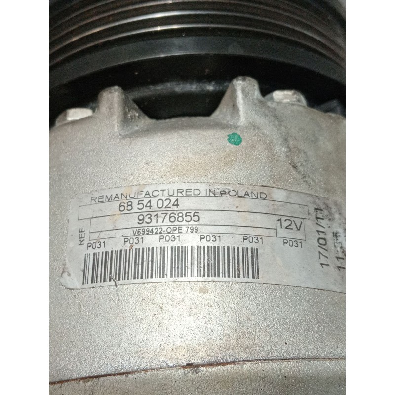 Recambio de compresor aire acondicionado para opel astra g sedán (t98) 1.6 (f69) referencia OEM IAM 93176855 6854024 