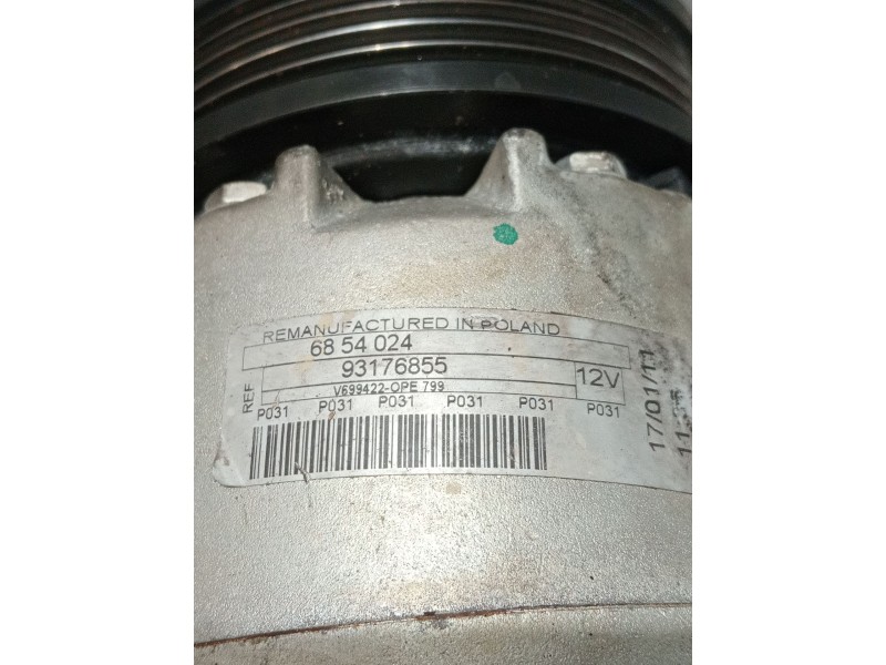 Recambio de compresor aire acondicionado para opel astra g sedán (t98) 1.6 (f69) referencia OEM IAM 93176855 6854024 
