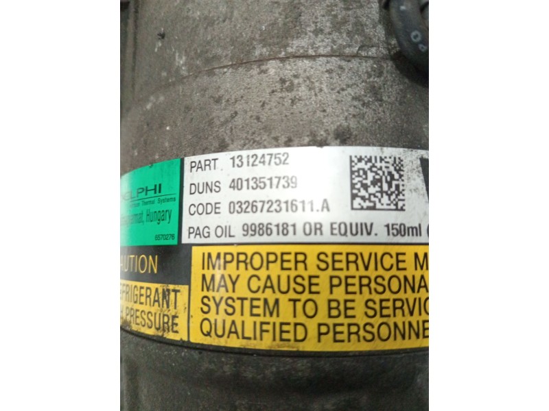 Recambio de compresor aire acondicionado para opel zafira / zafira family b (a05) 1.9 cdti (m75) referencia OEM IAM 13124752  