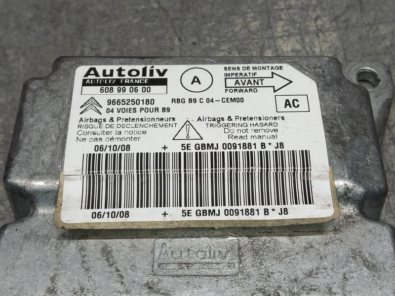 Recambio de centralita airbag para peugeot partner kasten confort l1 referencia OEM IAM 608990600 9665250180 