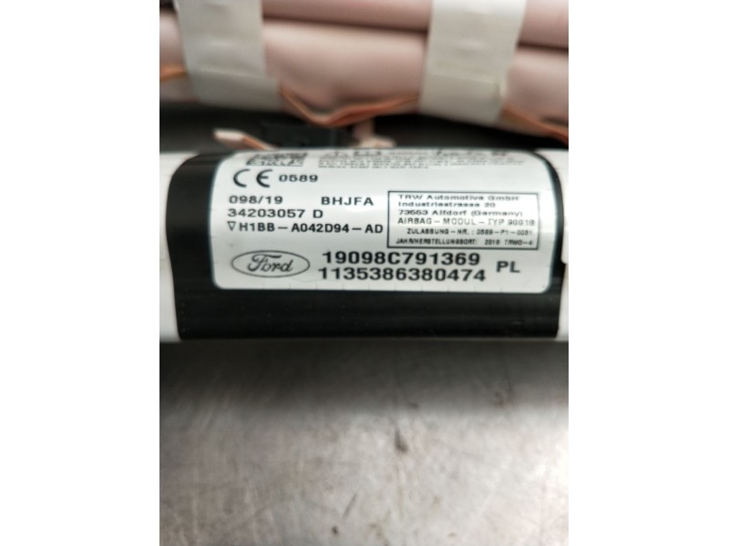 Recambio de airbag cortina delantero derecho para ford fiesta (ce1) cool&connect referencia OEM IAM H1BBA042D92AD 34203057D 1909