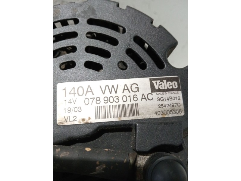 Recambio de alternador para audi a4 b6 avant (8e5) 2.5 tdi quattro referencia OEM IAM 078903016 2542497C 