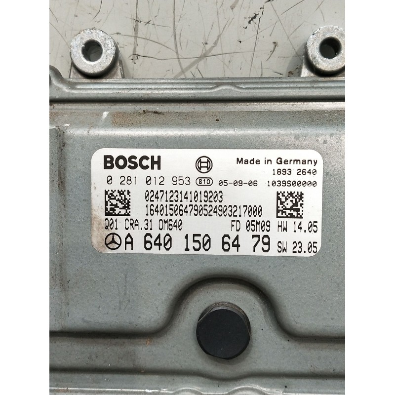 Recambio de centralita motor uce para mercedes-benz clase a (w169) a 180 cdi (169.007, 169.307) referencia OEM IAM 0281012953 A6