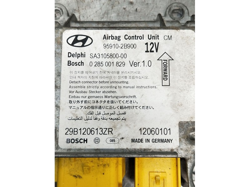 Recambio de centralita airbag para hyundai santa fé ii (cm) 2.2 crdi gls 4x4 referencia OEM IAM 0285001829 959102B900 29B120613Z