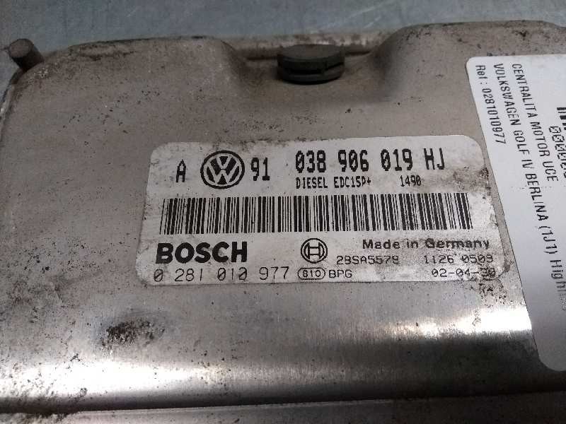Recambio de centralita motor uce para volkswagen golf iv berlina (1j1) highline referencia OEM IAM 0281010977 038906019HJ EDC15P