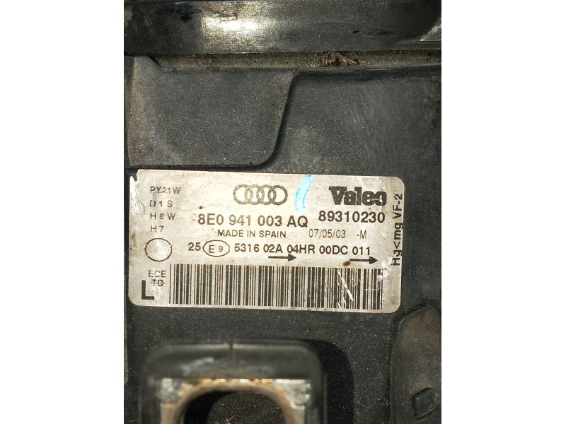 Recambio de faro izquierdo para audi a4 b6 avant (8e5) 2.5 tdi quattro referencia OEM IAM 8E0941003AQ 89310230 