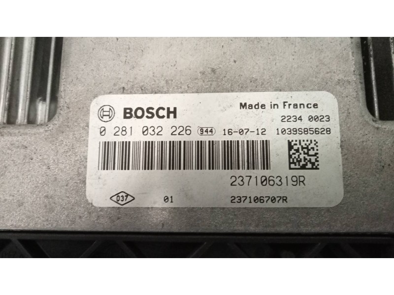 Recambio de centralita motor uce para renault kadjar experience referencia OEM IAM 0281032226 237106319R 