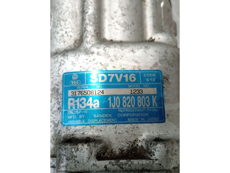 Recambio de compresor aire acondicionado para audi a3 (8l1) 1.9 tdi referencia OEM IAM 1J0820803K  