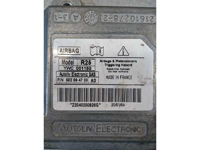 Recambio de centralita airbag para mg rover mg zr 105 referencia OEM IAM 602864700 YWC001180 R25