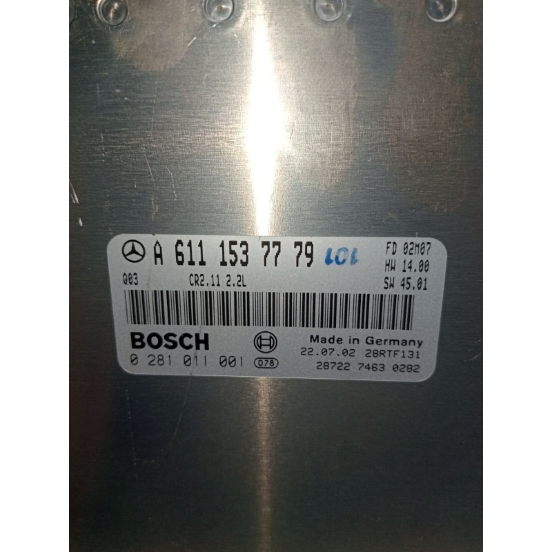 Recambio de centralita motor uce para mercedes-benz clase c (w203) c 220 cdi (203.006) referencia OEM IAM 0281011001 A6111537779