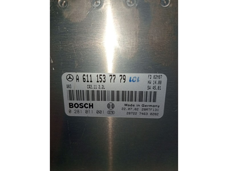 Recambio de centralita motor uce para mercedes-benz clase c (w203) c 220 cdi (203.006) referencia OEM IAM 0281011001 A6111537779