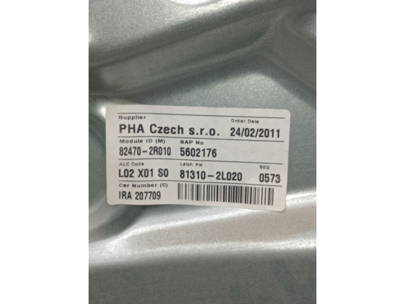 Recambio de elevalunas delantero izquierdo para hyundai i30 (fd) 1.6 crdi referencia OEM IAM 824702R010 5P 813102L020