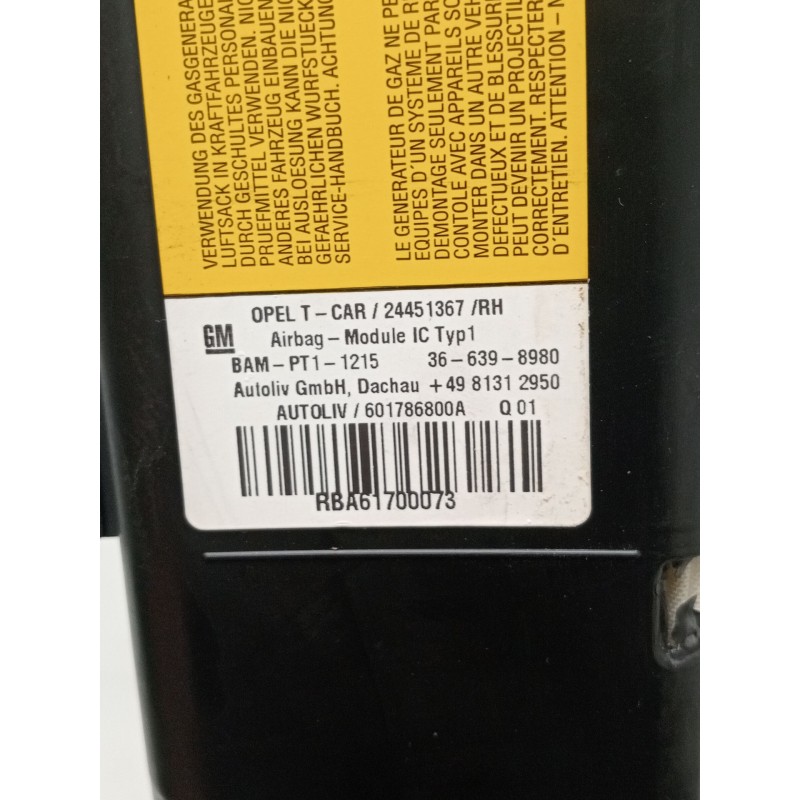 Recambio de airbag lateral delantero derecho para opel zafira b furgoneta/monovolumen (a05) 1.9 cdti van (m75) referencia OEM IA