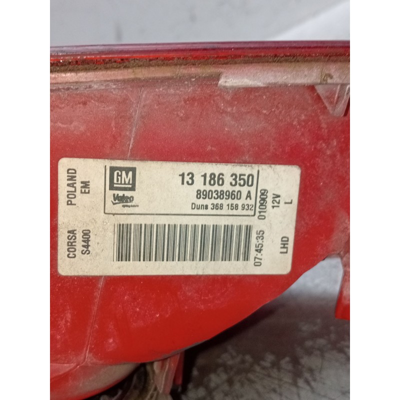 Recambio de piloto trasero izquierdo para opel corsa d furgoneta/hatchback (s07) 1.3 cdti (l08) referencia OEM IAM 13186350 8903