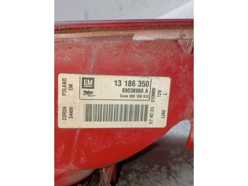 Recambio de piloto trasero izquierdo para opel corsa d furgoneta/hatchback (s07) 1.3 cdti (l08) referencia OEM IAM 13186350 8903