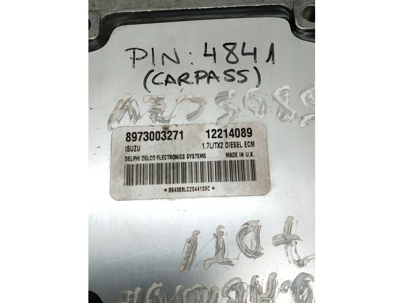 Recambio de centralita motor uce para opel meriva a monospace (x03) 1.7 dti (e75) referencia OEM IAM 8973003271 12214089 