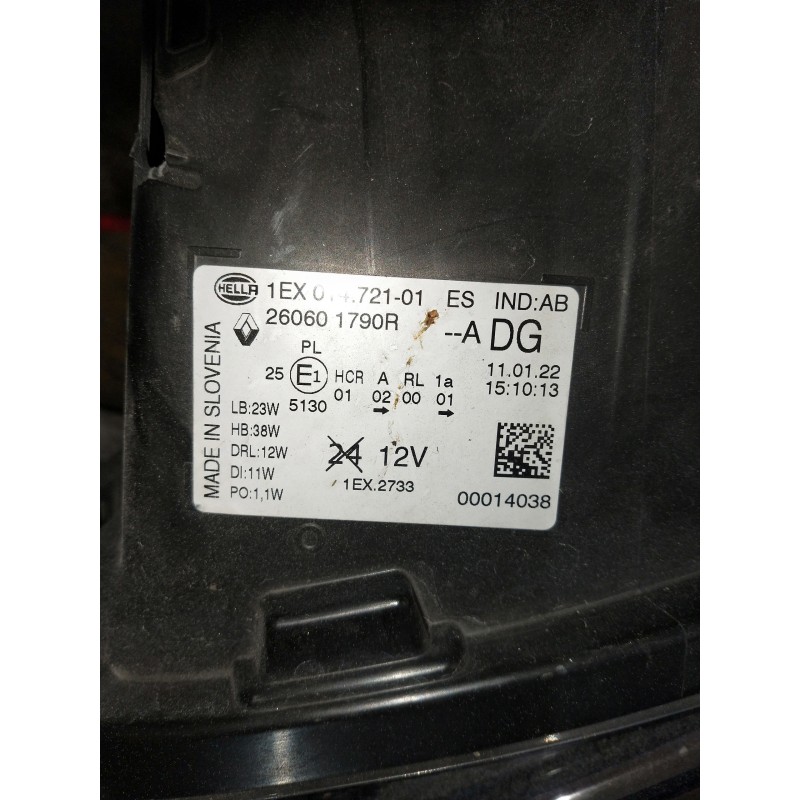 Recambio de faro izquierdo para renault trafic iii furgoneta (fg_) 2.0 dci 110 (fgmw) referencia OEM IAM 260601790r  