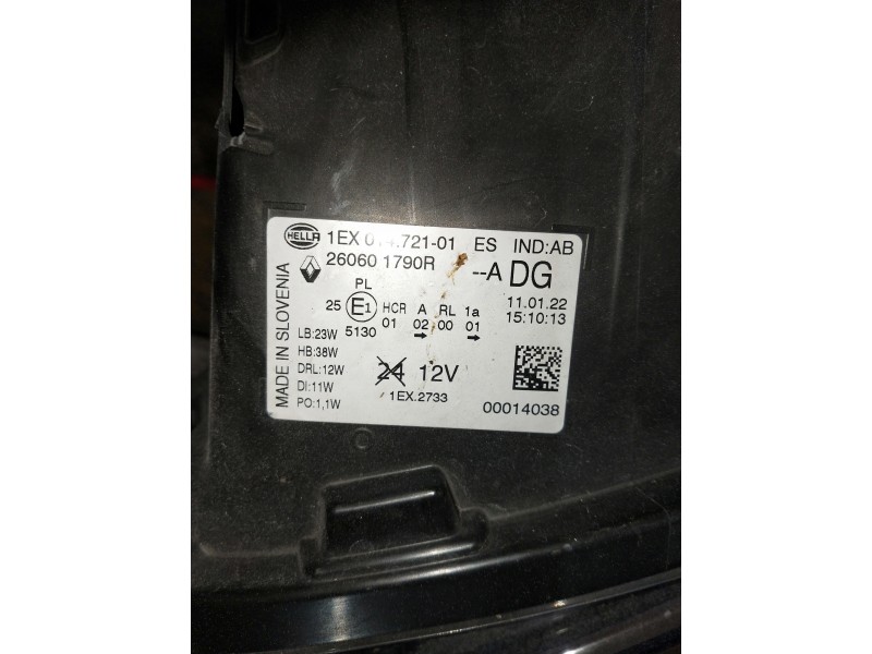 Recambio de faro izquierdo para renault trafic iii furgoneta (fg_) 2.0 dci 110 (fgmw) referencia OEM IAM 260601790r  