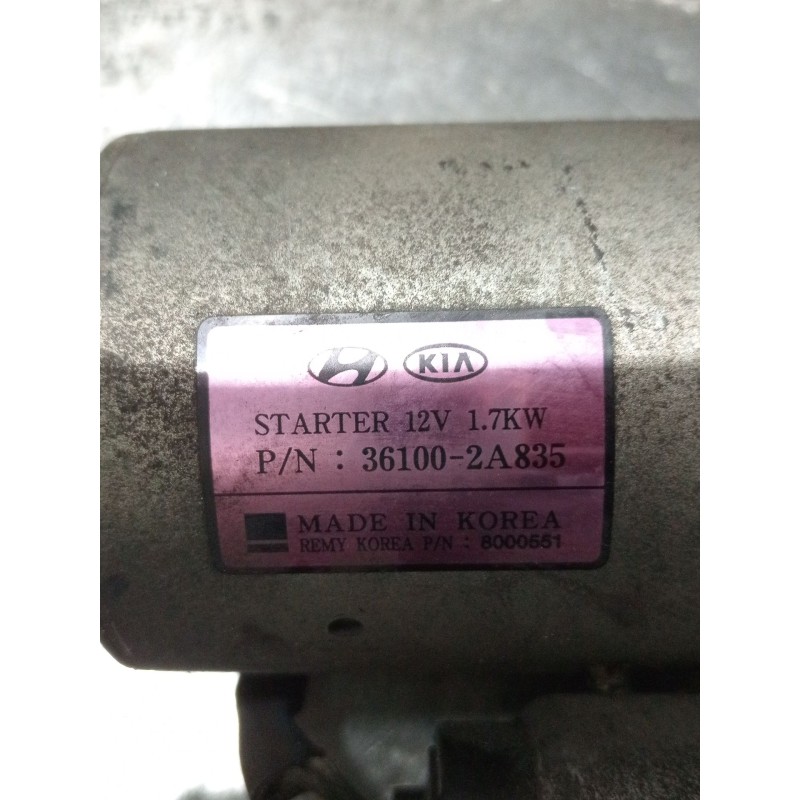 Recambio de motor arranque para hyundai ix35 (lm, el, elh) 1.7 crdi referencia OEM IAM 361002A835 8000551 