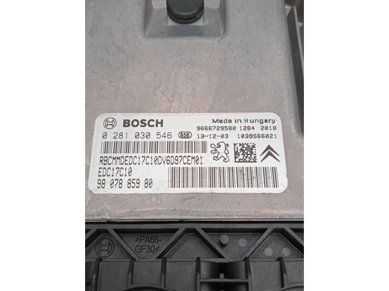 Recambio de centralita motor uce para citroën c4 ii (nc_) 1.6 hdi 90 referencia OEM IAM 0281030546 9807885980 9666729580