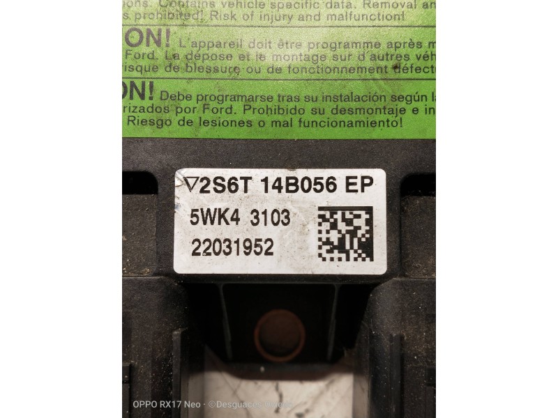 Recambio de centralita airbag para mazda 2 berlina (dy) 1.4 cat referencia OEM IAM 5WK43103 2S6T14B056EP 22031952