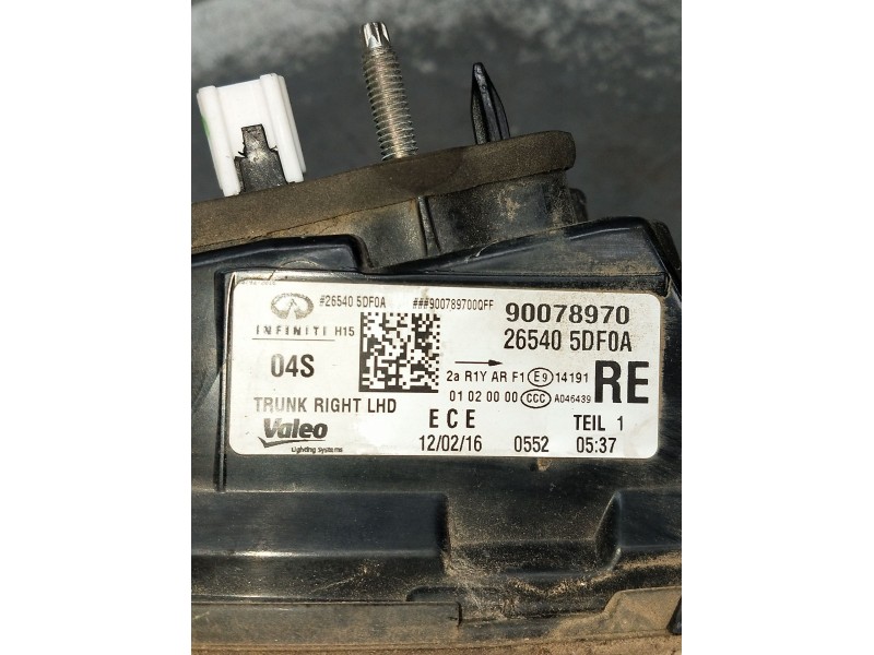 Recambio de piloto trasero derecho interior para infiniti q30 2.2 d referencia OEM IAM 265405DF0A 90078970 