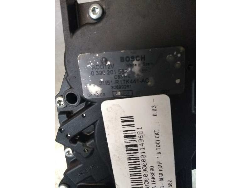 Recambio de motor limpia trasero para ford focus c-max (cap) 1.6 tdci cat referencia OEM IAM 0390201582 3M51R17K441AC 