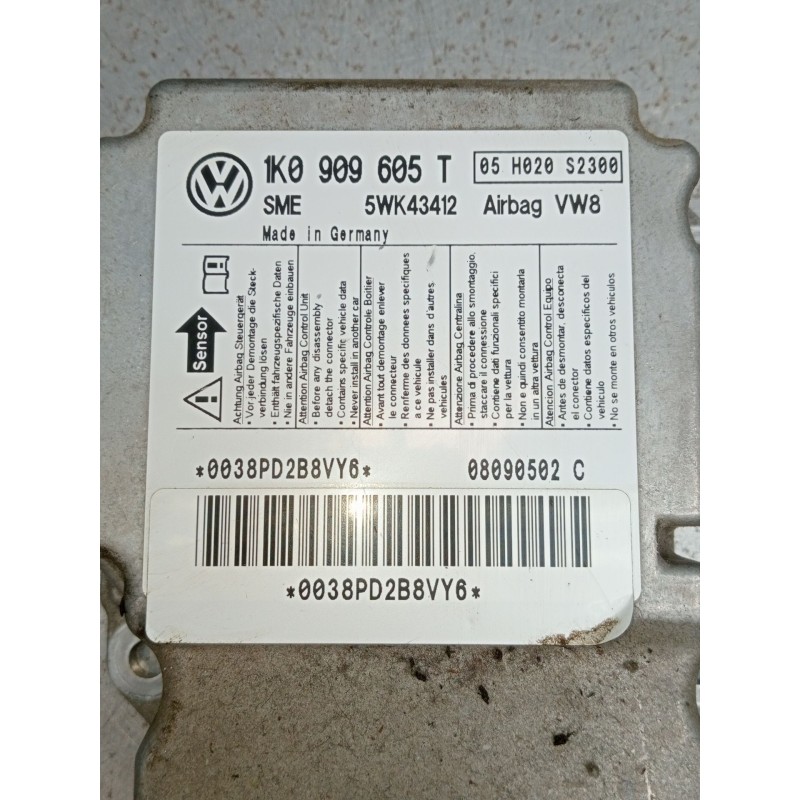 Recambio de centralita airbag para seat altea xl (5p5, 5p8) 2.0 tdi 16v referencia OEM IAM 1K0909605T 5WK43412 