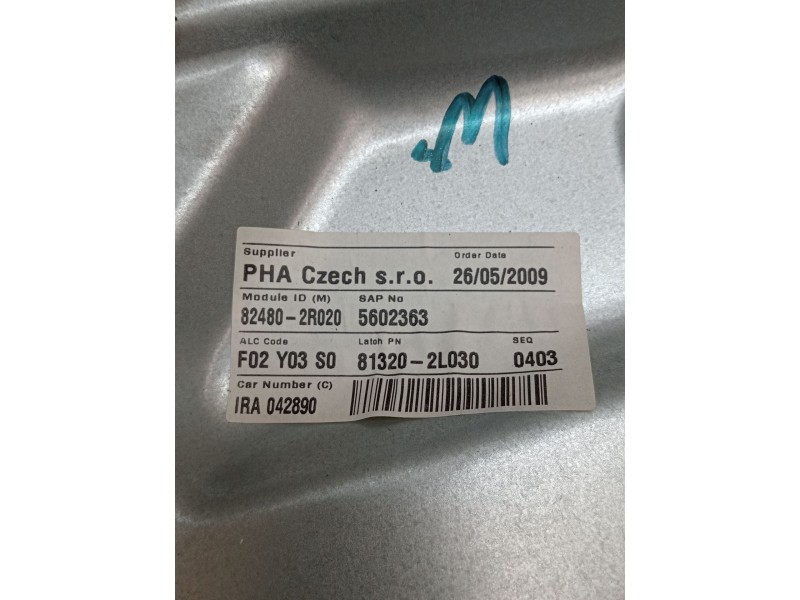 Recambio de elevalunas delantero izquierdo para hyundai i30 classic referencia OEM IAM 824802R020 5P 813202L030