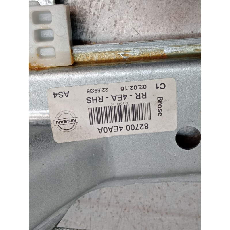 Recambio de elevalunas trasero derecho para nissan qashqai ii (j11, j11_) 1.2 dig-t referencia OEM IAM 827004EA0A RR4EARHS 