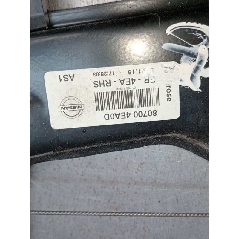 Recambio de elevalunas delantero derecho para nissan qashqai ii (j11, j11_) 1.2 dig-t referencia OEM IAM 807004EA0D FR4EARHS 
