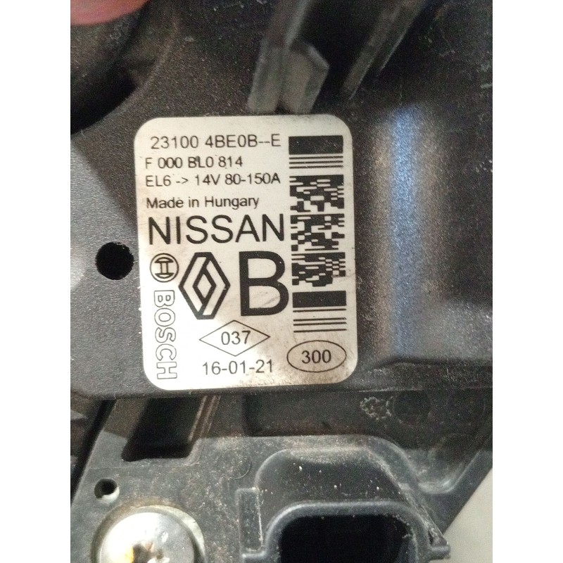 Recambio de alternador para nissan qashqai ii (j11, j11_) 1.2 dig-t referencia OEM IAM 231004BE0B F000BL0814 