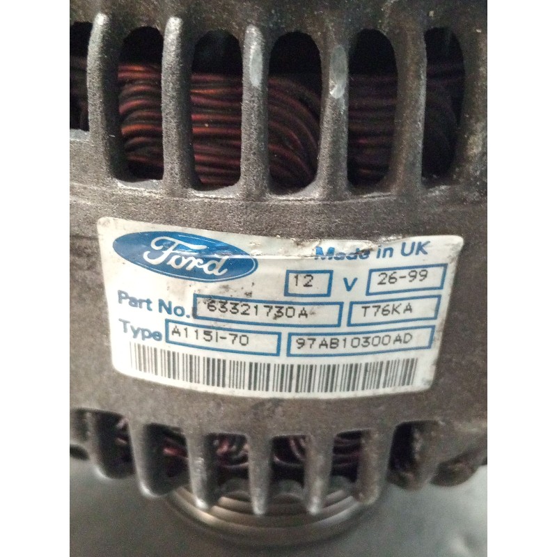 Recambio de alternador para ford escort classic (aal, abl) 1.8 td referencia OEM IAM 63321730A 97AB10300AD 