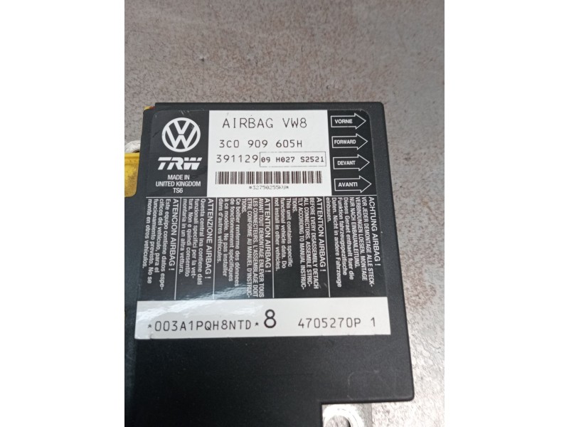 Recambio de centralita airbag para seat leon (1p1) 2.0 tdi 16v referencia OEM IAM 3C0909605H 391129 