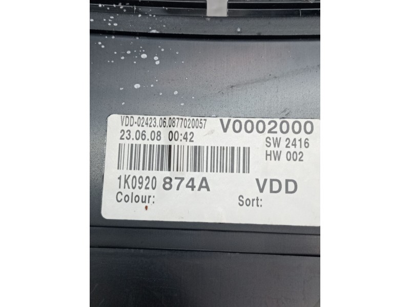 Recambio de cuadro instrumentos para volkswagen golf v berlina (1k1) gt sport referencia OEM IAM 1K0920874A 110080375 