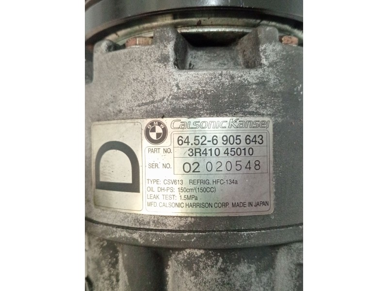 Recambio de compresor aire acondicionado para bmw 3 compact (e46) 320 td referencia OEM IAM 64526905643 3R41045010  Recambio de compresor aire acondicionado para bmw 3 compact (e46) 320 td referencia OEM IAM 64526905643 3R41045010