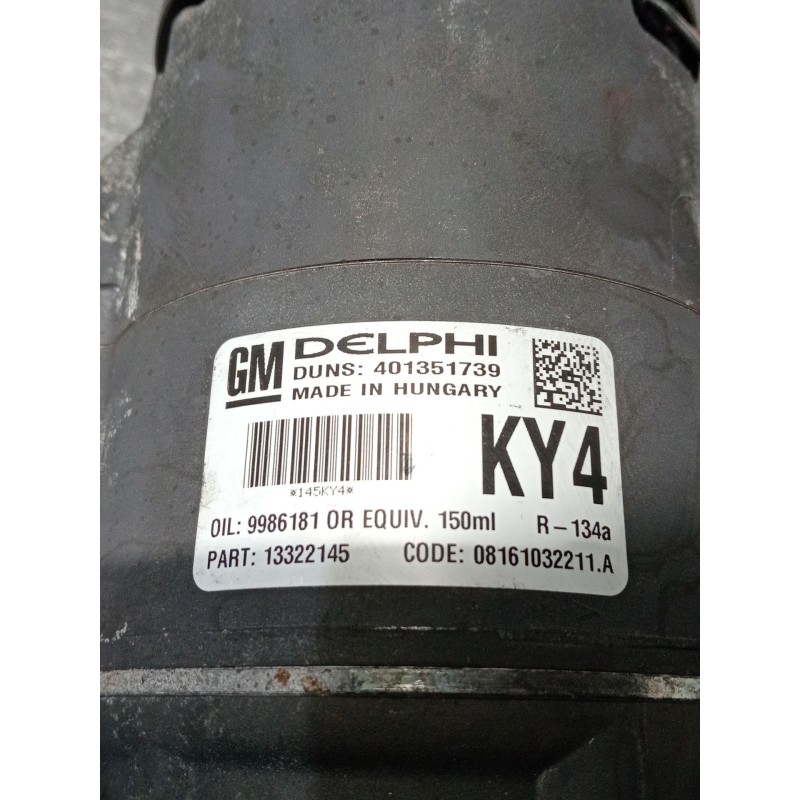 Recambio de compresor aire acondicionado para opel astra g hatchback (t98) 1.8 16v (f08, f48) referencia OEM IAM 13322145  