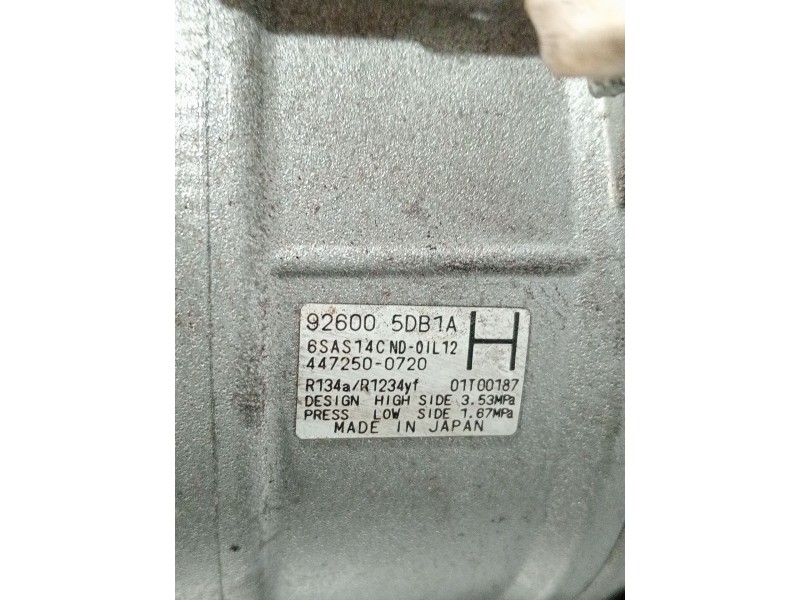 Recambio de compresor aire acondicionado para infiniti q30 2.2 d referencia OEM IAM 926005DB1A 4472500720 