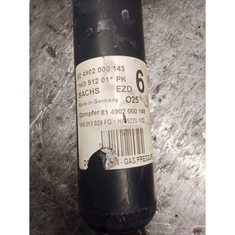 Recambio de amortiguador trasero izquierdo para volkswagen golf v berlina (1k1) gt sport referencia OEM IAM 1k0512011PK  