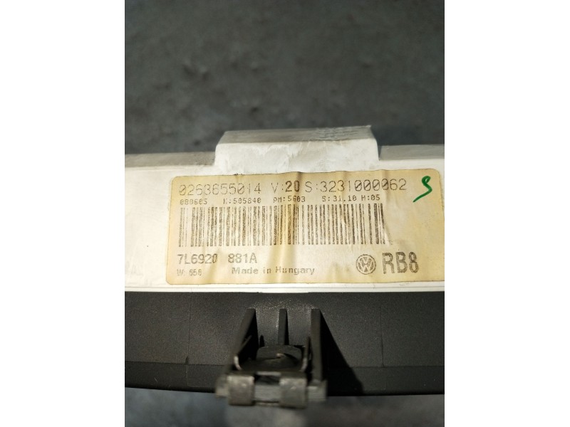 Recambio de cuadro instrumentos para volkswagen touareg (7la) tdi v6 referencia OEM IAM 0263655014 3231000062 7L6920881A