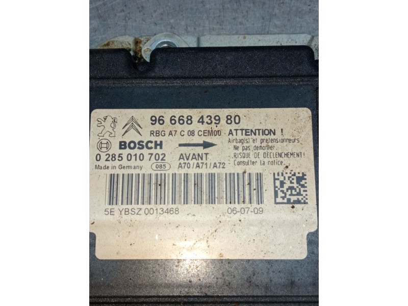 Recambio de centralita airbag para peugeot 207/207+ (wa_, wc_) 1.4 hdi referencia OEM IAM 9666843980 0285010702 