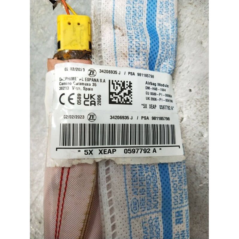 Recambio de airbag cortina delantero derecho para citroën c3 referencia OEM IAM 34206935J 34248498D 981185798