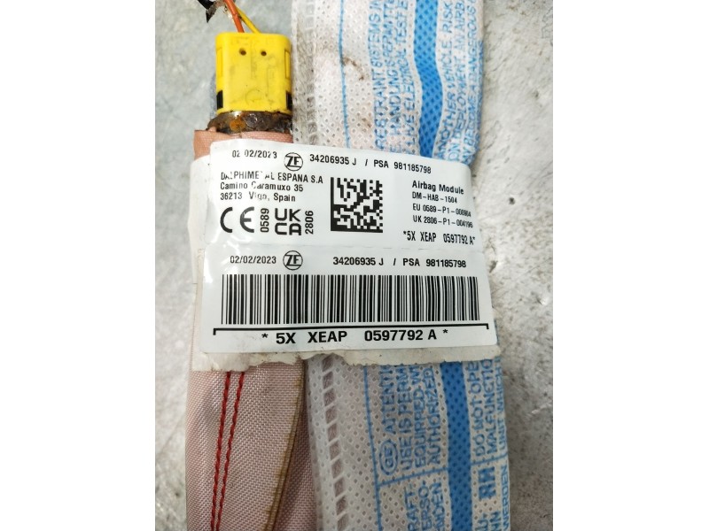 Recambio de airbag cortina delantero derecho para citroën c3 referencia OEM IAM 34206935J 34248498D 981185798