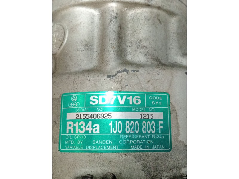 Recambio de compresor aire acondicionado para audi a3 (8l1) 1.9 tdi referencia OEM IAM 1J0820803F  