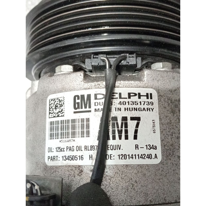 Recambio de compresor aire acondicionado para opel astra j sedán 1.6 cdti (69) referencia OEM IAM 13450516 401351739 