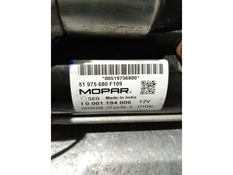 Recambio de motor arranque para jeep renegade referencia OEM IAM 51975680F109 0001194006 