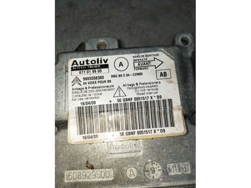 Recambio de kit airbag para peugeot partner tepee 1.6 hdi referencia OEM IAM 9665558380 611019900 608929500