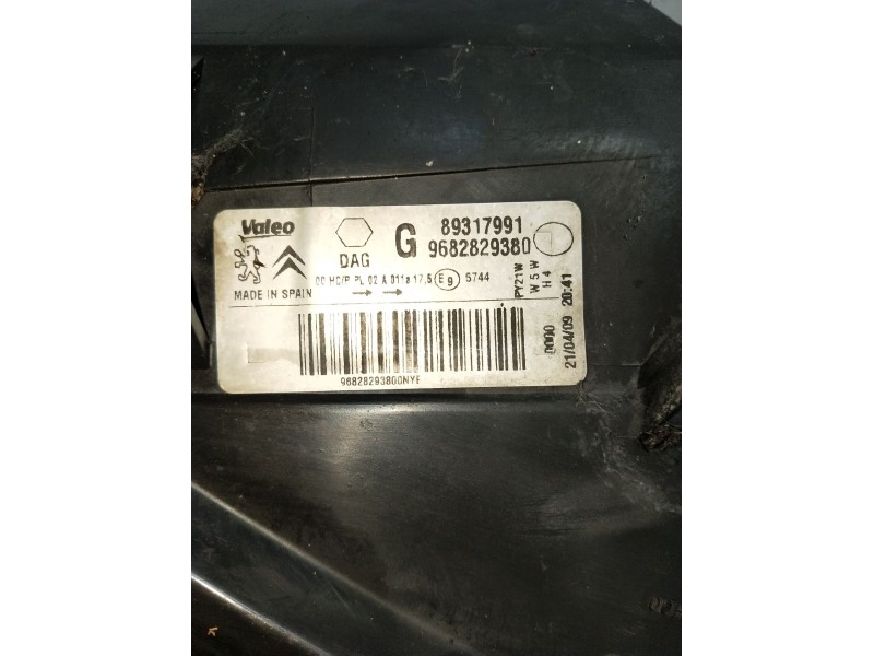 Recambio de faro izquierdo para peugeot partner tepee 1.6 hdi referencia OEM IAM 9682829380 89317991 